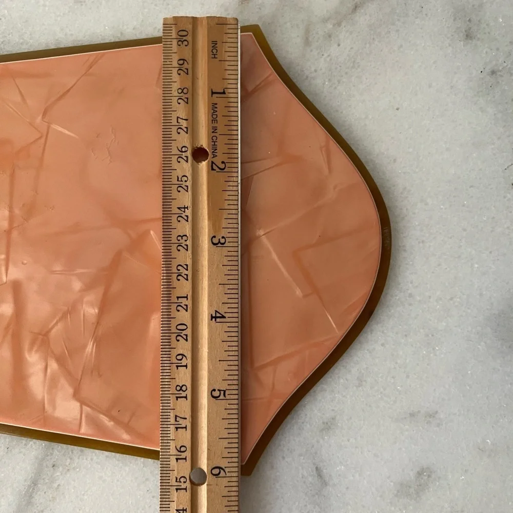 Vintage Pyralin Mayflower Vanity Hand Mirror Art Deco Celluloid Beveled Glass 15